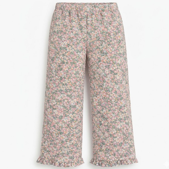 MSF 여성 플라워 9부 프릴 파자마 잠옷 바지