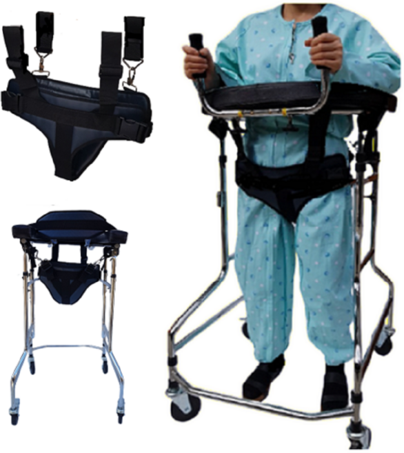 보행훈련용 안전시트&벨트(돕다)가 장착된 보행기 성인용 재활보행기 재활훈련기 재활 보행기 보행기 안전벨트 U자 어깨보행기 안전벨트 도수치료, 1개