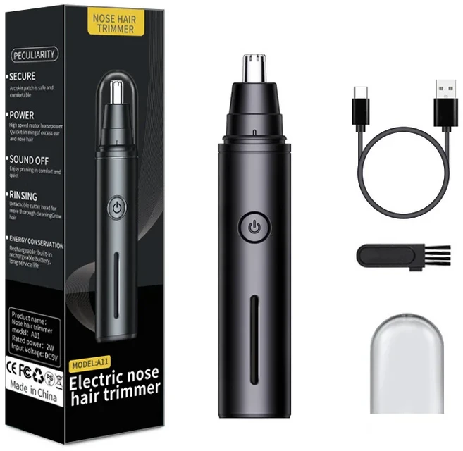 코털 트리머 USB 충전식 코털 제거기 전기 면도기 여성 및 남성용 코털 정리기, 05 Black-A11