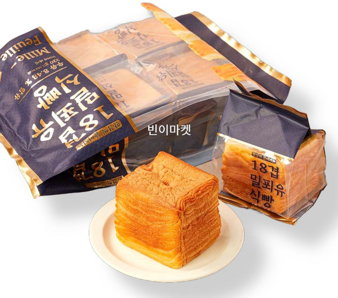 18겹 밀푀유 식빵 320g 우유빵 밀크빵, 2개