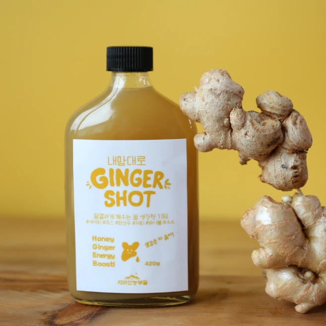꿀 진저샷 420g 무설탕 생강청 달지않은 생강차 수제청 답례품 카페용, 1개, 2개입 - 쿠팡