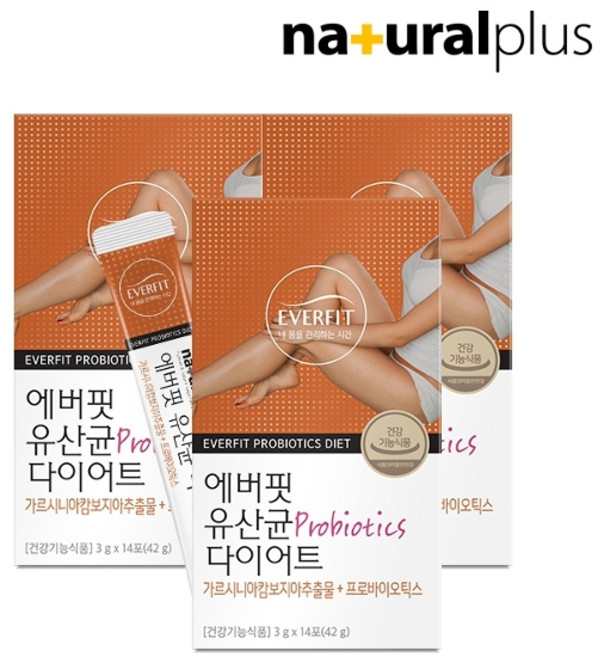 에버핏 유산균 다이어트 14포, 42g, 3개