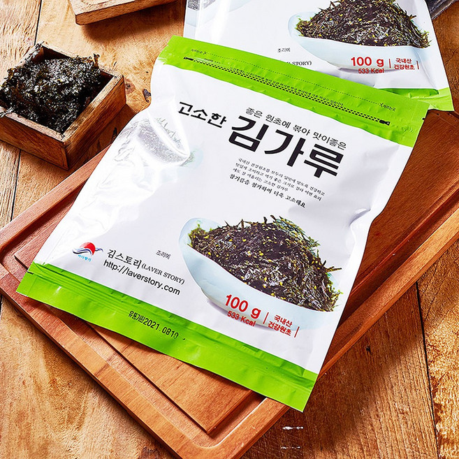 국내산 고소한 김가루100g 재래 구운김 대용량 주먹밥, 1개