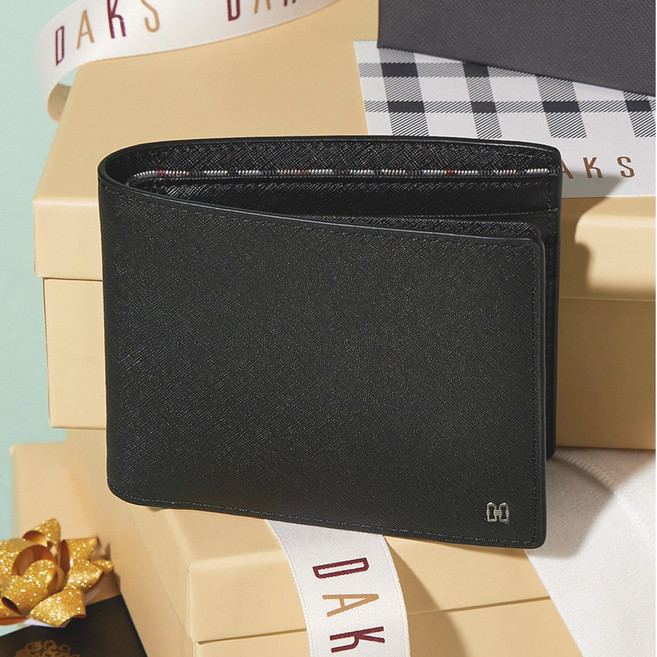 닥스 남녀공용 가죽 미니 DD로고 체크 패턴 포인트 반지갑 + 선풀포장 패키지