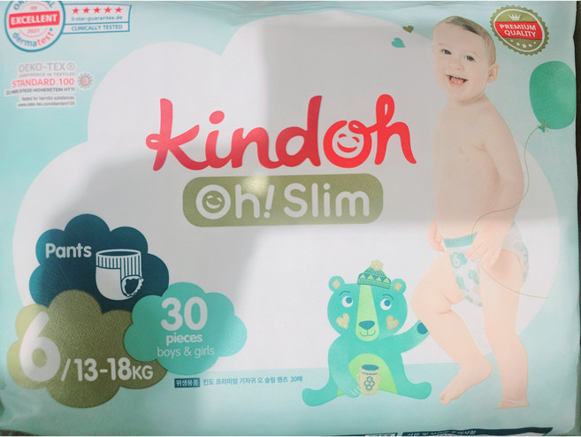 킨도 프리미엄 오 슬림 썸머팬츠 팬티형 기저귀 남여공용 점보 6단계(13~18kg), 6단계, 60매