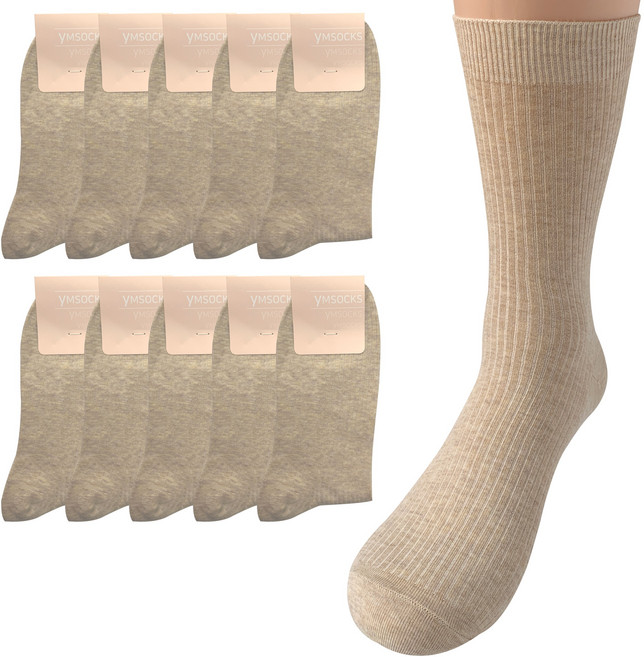 YMSOCKS [갑종양말] 신사 장목 쫀쫀 골지양말 10족 세트