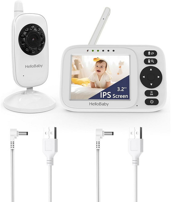 헬로베이비 모니터 오디오 2인치 베이비 없음 카메라 화면 모니터 WiFi 포함 비디오, HB2438