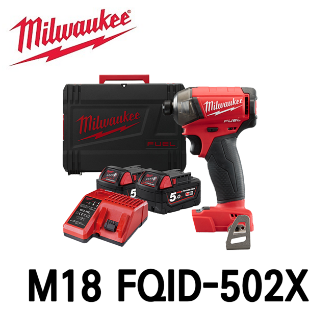 [밀워키] 18V FUEL 오일펄스 임팩트 드라이버 M18 FQID-502X 세트, 1개
