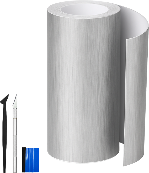 SOTT 프리미엄 3D 메탈 필름 랩핑 시트지, 1개, 라이트실버 폭10cm x 길이150cm