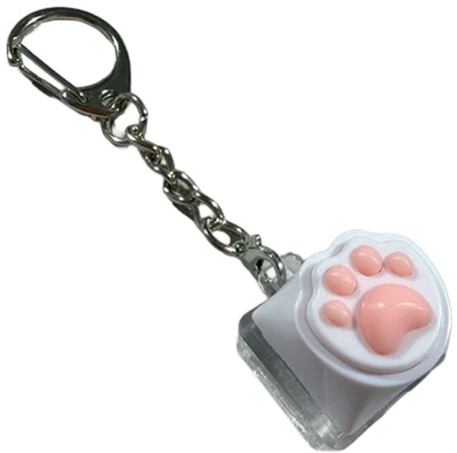 치프몰 고양이발 키보드 열쇠고리, 1개, 일자 1캡