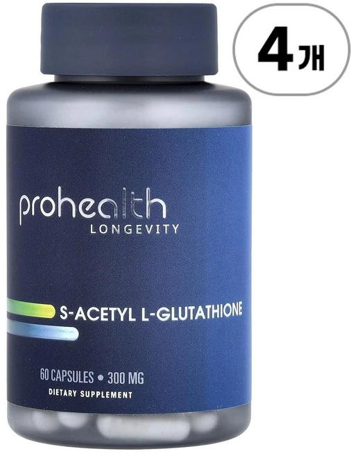 프로헬스 론제비티 S-아세틸 L-글루타치온 300mg ProHealth Longevity S-Acetyl L-Glutathione 300 mg 60정, 4개 - 쿠팡
