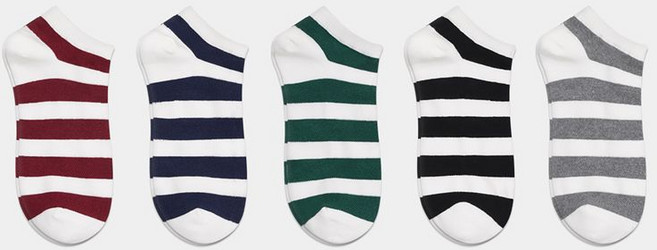 노디자인 PG 아빠용 학생용 링글 메쉬 발목 양말 5족 세트 여자양말 남자양말 학생 주니어 데일리 심플 패션