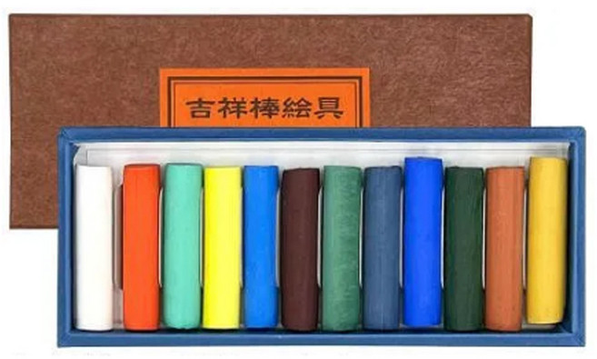 길상 KISSHO 봉채 12색 동양화 한국화 민화 일본 고체 물감, 1개