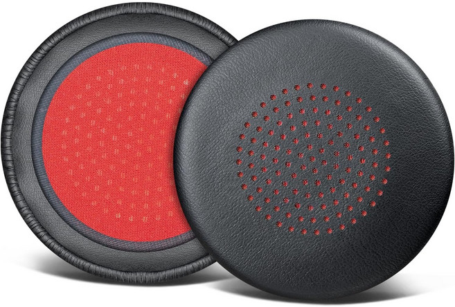 SOULWIT 교체용 이어패드 커버-호환 모델 Plantronics Voyager Focus 플랜트로닉스 보이저 포커스 B825/1&2 UC 보이저 4210/4220 헤드폰 1쌍, Protein Leather, Black, 1개