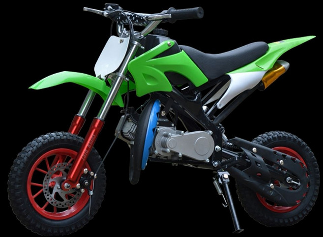 오토바이 모터 전기 레드 미니 성인 포켓바이크, K. 에메랄드 그린 2행정 소형 휠