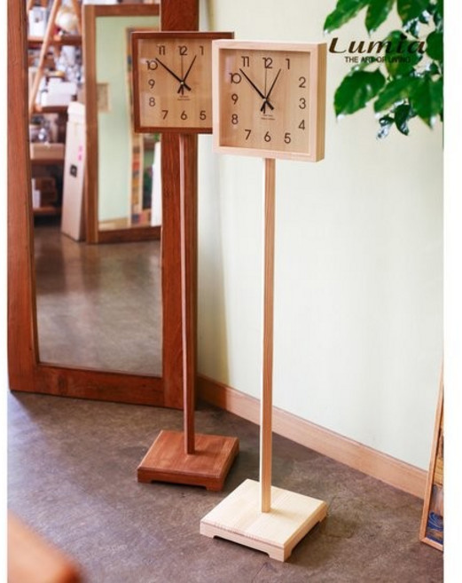 루미아 애브라 원목 스탠드 벽시계 501, 내추럴