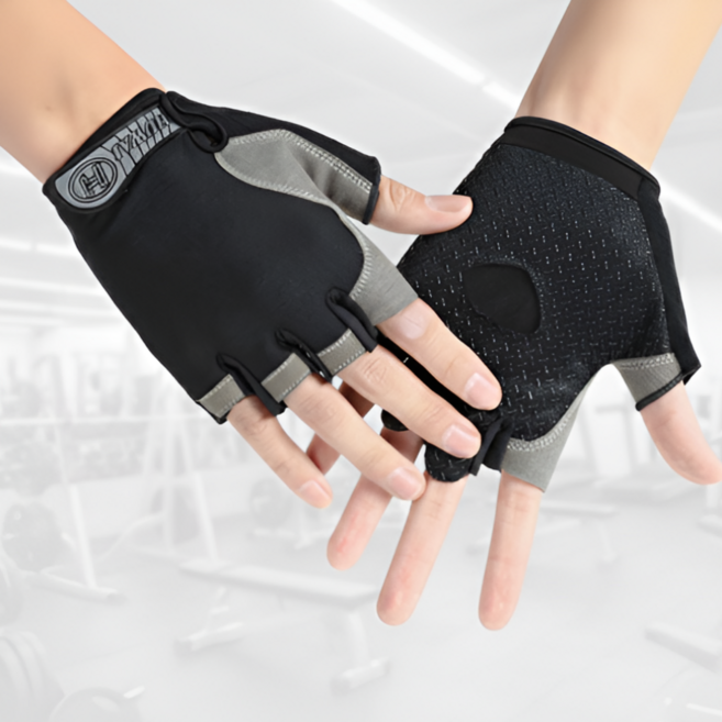 뷰리온 미끄럼 굳은살 방지 그립향상 헬스 장갑, 블랙