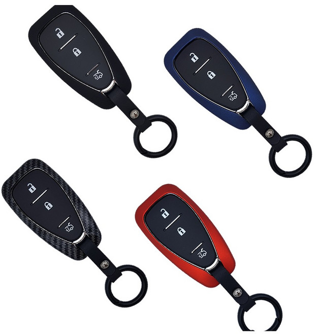 트랙스 크로스오버 강화 메탈 스마트키케이스 보호 커버 심플, 무광블랙