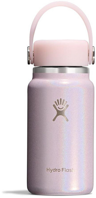Hydro Flask Micro Bottle - 지갑 또는 포켓용 단열 미니 누출 방지 플라스크 189.9g(6.7온스) 토널 블랙, GLIMMER PINK