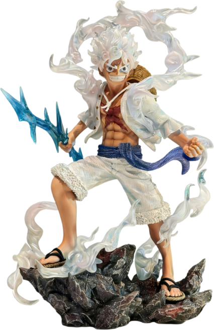 LovEly StoRy 원피스 데스크테리어 컬렉션 기어5th 루피 번개니카맨 S+풀 페인팅 피규어, 1세트