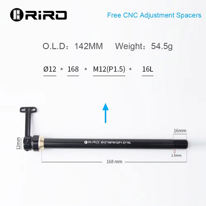 RIRO 산악 자전거 릴리스 샤프트 액슬 액슬 스루 레버 허브 액슬 12X142 포크 스루 자전거 프론트 TA 12X148 포크 15X100 110MM, 12mm 168mm