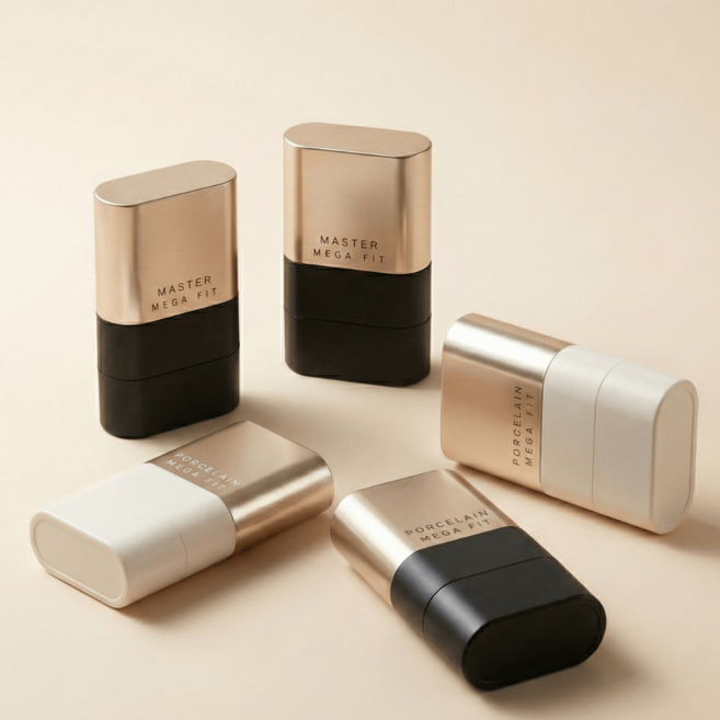 chosungah MEGA FIT Master 雙頭粉底棒 無暇絲絨 陶瓷光澤 韓系妝感, 1個, 01 LIGHT BEIGE(黑盒), 01黑盒