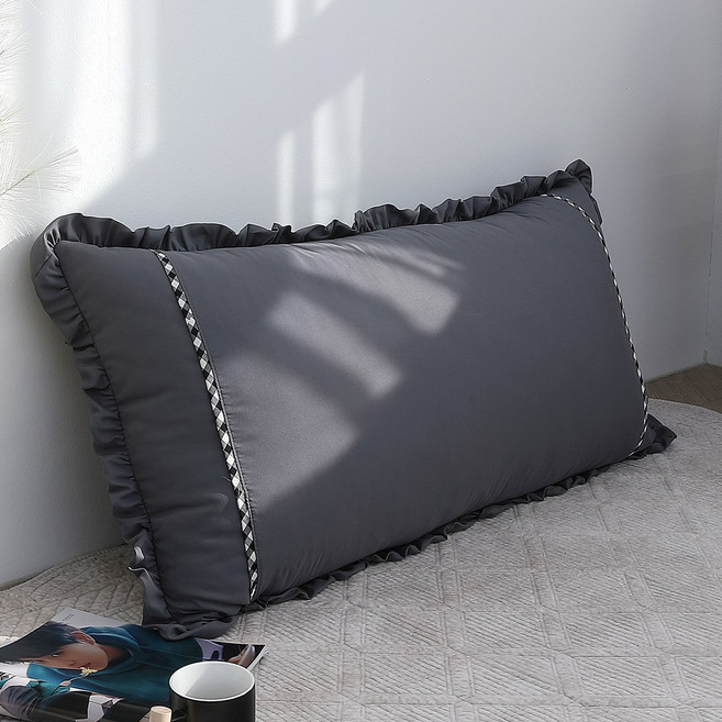 퓨어이즈룸 클래식 피그먼트 대형 등쿠션 허리쿠션 110x60 커버만/솜포함 택1, 클래식차콜, 커버(단품)110×60