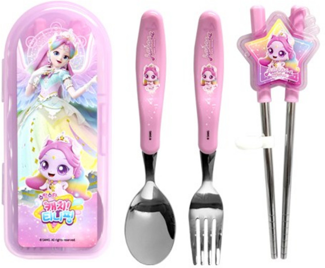 르번 슈팅스타 캐치! 티니핑 무소음 교정젓가락 풀세트, 오로라핑, 1개