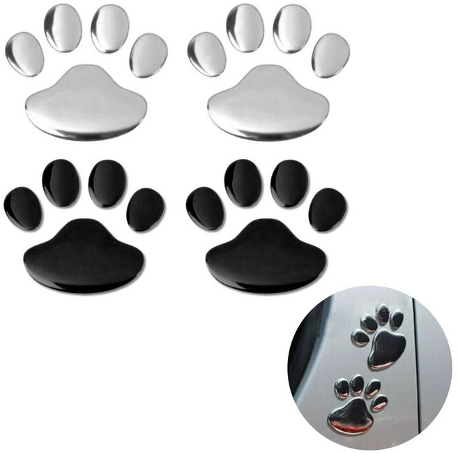 도나토르 차량용 튜닝 3D 발바닥 스티커, 2개, 실버