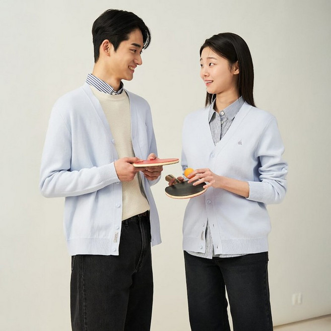 빈폴 가디건 남녀공용 코튼 베럴비 카디건 라이트 그레이 BC515AE102 BC515AE1 TKC963 ZMT432