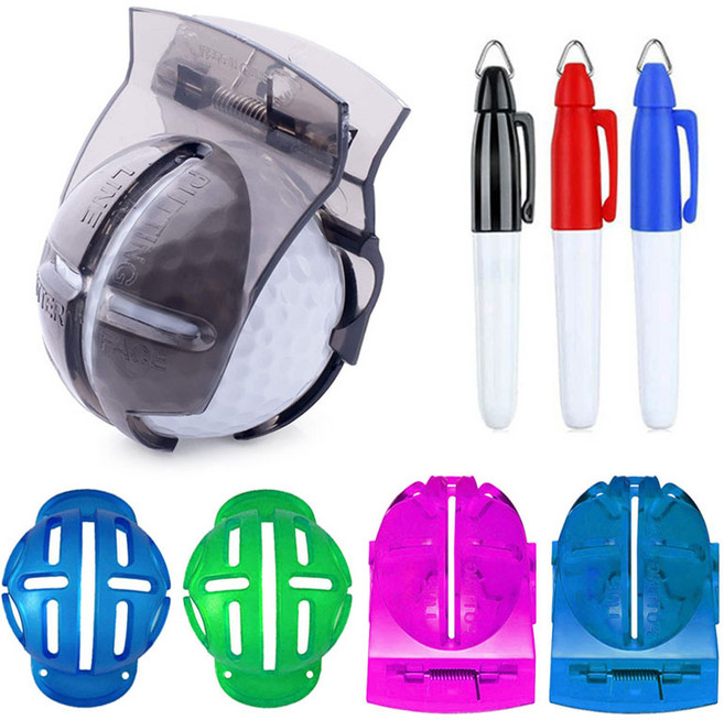 예코 골프 공 라이너 삼색펜 세트 골프볼 마킹, 집게형 그레이, 1개