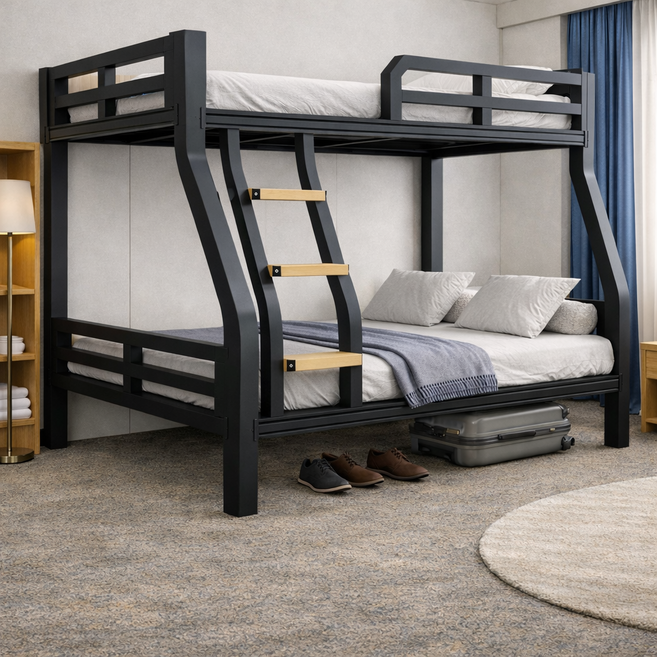 MMALL 2026 침대 이층침대 2층침대, 블랙(슈퍼싱글 프레임)