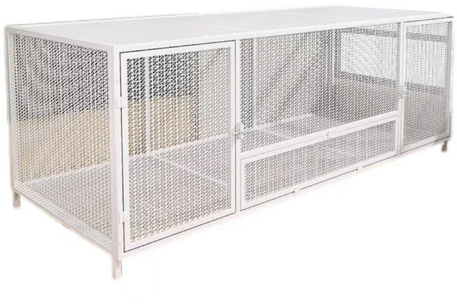 희유 닭장 사육장 조립식 대형 케이지 양계장 야외, 1개, 화이트 150x58x62cm 천창 개방 가능 강화