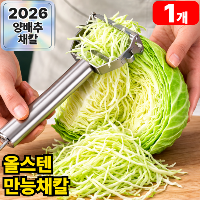 큐로닉 스틸컷 양배추 다용도 채칼 슬라이서, 티타늄 실버, 1개