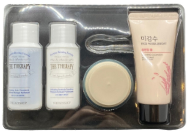 더페이스샵 미감수 테라피 수분 스킨 로션 크림 보관팩 포함 여행용 트래블 세트 키트
