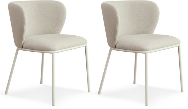 T-JENNA 카페 인테리어 식탁 의자 2p, 오트밀+화이트(무료배송), 2개