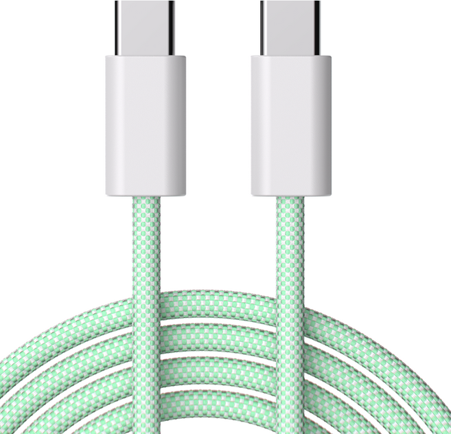 굿밸류 C타입-C타입 컬러 웨이브 PD 60W 고속충전케이블, 그린, 1개, 2m
