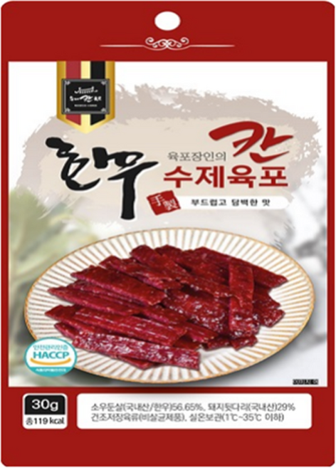 마마쿡 칸 한우수제육포, 30g, 3개