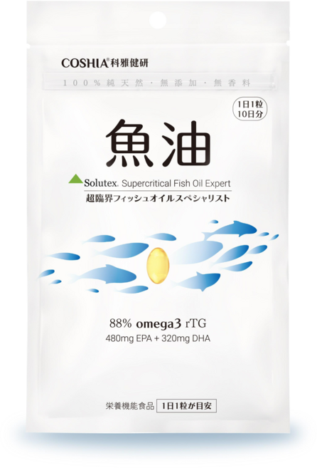 COSHIA 科雅健研 rTG超臨界魚油 88%高濃度Omega3 西班牙專利萃取 無腥味 10日份, 1個, 10顆