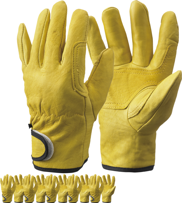 한우 알곤장갑 노랑 이중덧댐 양피 용접장갑, 5세트
