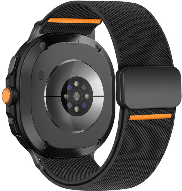 밴드톡 갤럭시워치 8 호환 마그네틱 브레이드 스트랩 밴드 40mm 44mm 46mm 클래식 전기종, 블랙/오렌지