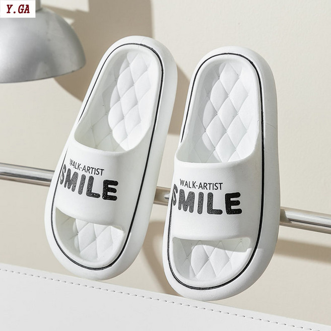 Y.GA 여성 슬리퍼 발편한 무소음 슬리퍼 남녀 공용 보들보들 인체공학에 부합 발 피로 풀다 미끄럼 방지 통기성이 좋다