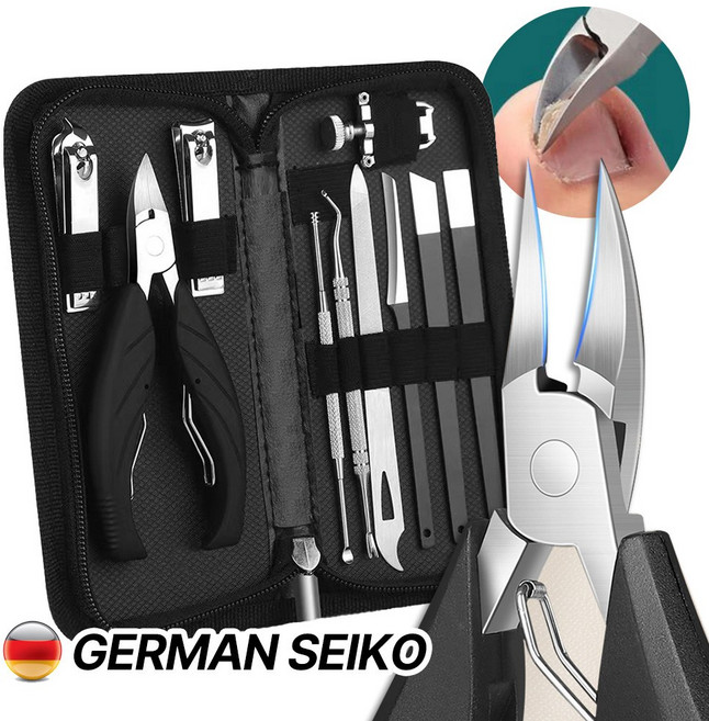 코드86 내성 발톱깎이 교정기 포함 10종 풀세트 두꺼운 발톱 홈케어, 1세트, 실버