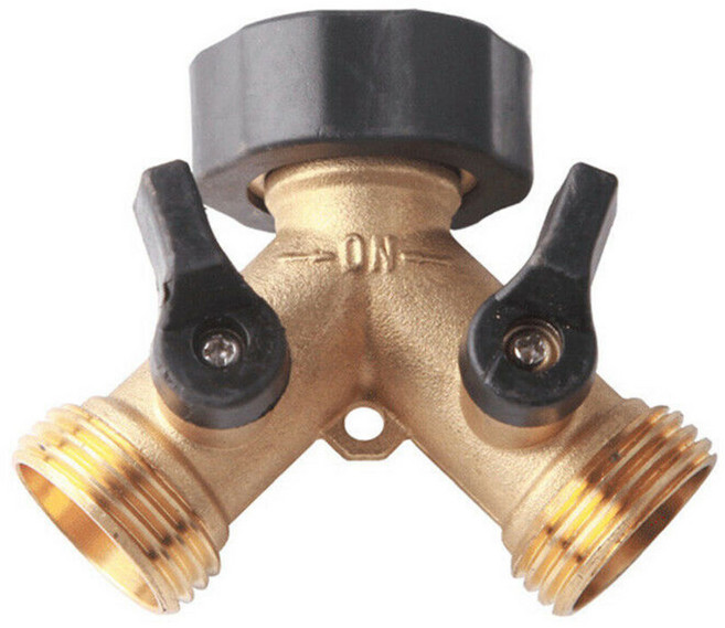 황동 분배기 2구 수도 호스 연결 Y자 커넥터 세탁기, 1개