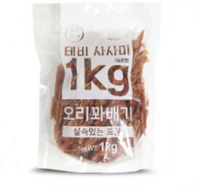간식애진심 강아지 육포 오리고구마, 오리꽈배기, 1kg, 1개