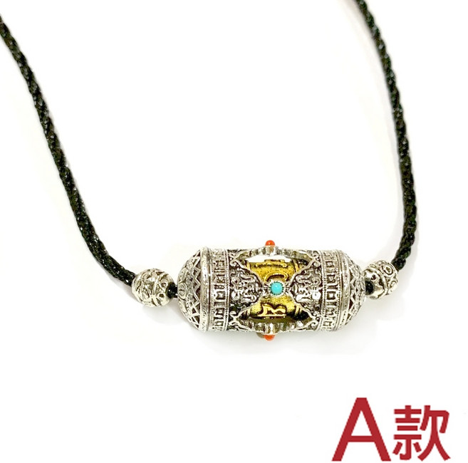 《賴嬤嬤》嗡嘛呢唄咪吽-藏銀合金-六字箴言菩提金剛項鍊-平安吉祥護身事業圓滿
