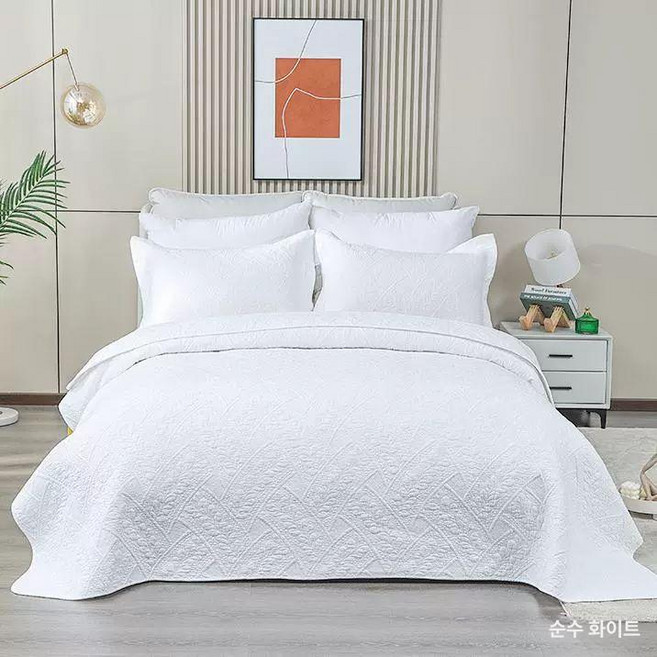 양면 베드 순면 워싱 오가닉 피그먼트 이브리다 침대, 밀짚화이트