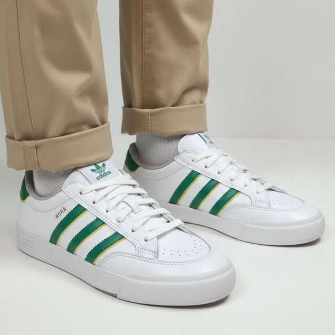 아디다스 데일리 가죽 스니커즈 단화 노라 레트로 운동화 화이트 여성 남성 남녀공용 학생 신발 양말제공