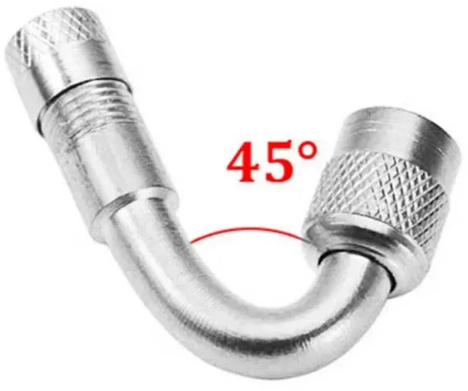 오토바이 90 45 135 각도 구부러진 밸브 어댑터 타이어 튜브 구리 실버 밸브 확장 어댑터 트럭 자동차 모토