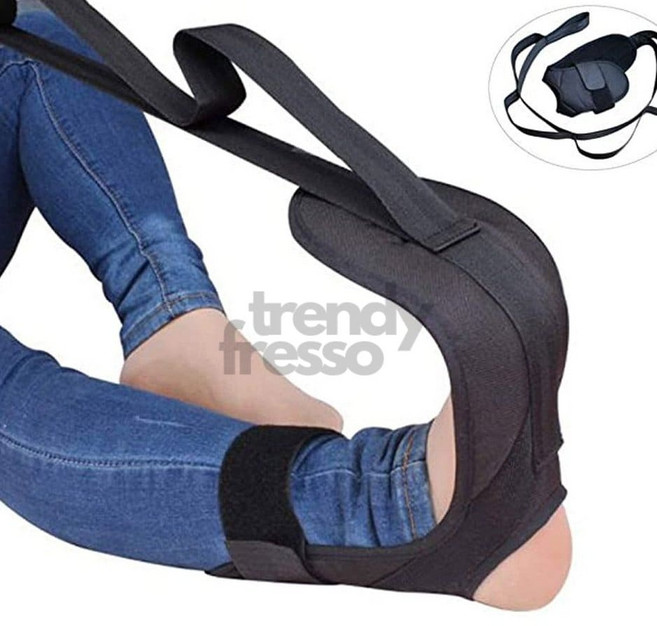 모모 요가 유연성 발목 스트레칭 벨트 스트랩, 블랙